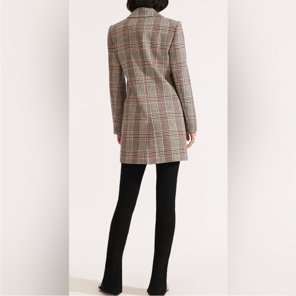 Veronica Beard Coat Reece Wool in Petrol Houndstooth Multi - Picture 4 of 8